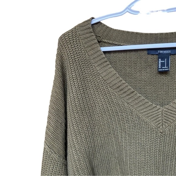 Forever 21 Green Fringe Distressed Sweater I Size: S - Picture 2 of 7